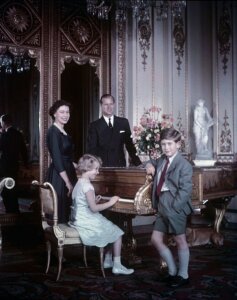 Princess Anne with her family, Oct 1957